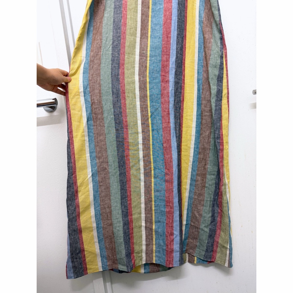NWT Staud Laura Linen Maxi Dress Market Stripe Colorful Rainbow Sundress XL - Picture 10 of 12